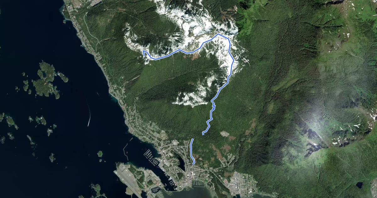 Маршрут Harbor Mountain / Gavan Hill Trail на спутниковом снимке