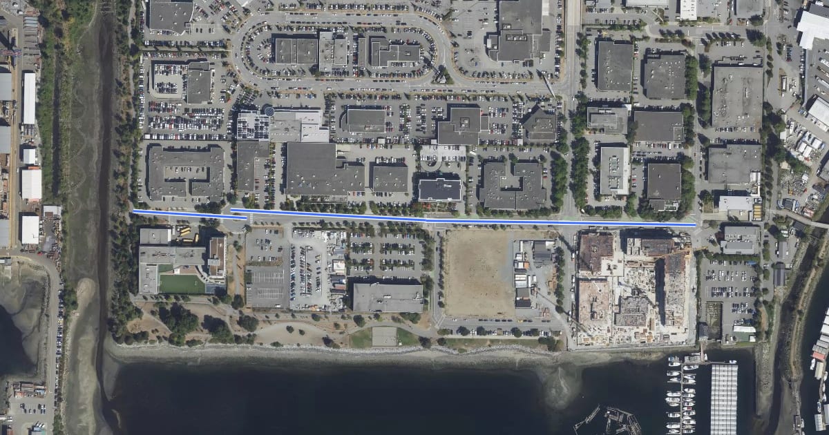 Маршрут Harbourside Dr на спутниковом снимке