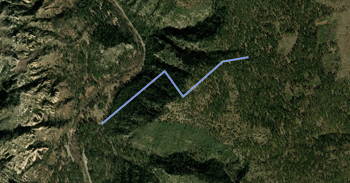 Маршрут Harding Springs Trail #51 на спутниковом снимке