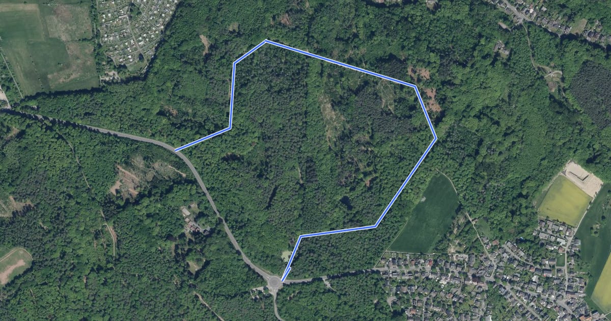 Маршрут Hardtweiher-Rundweg на спутниковом снимке