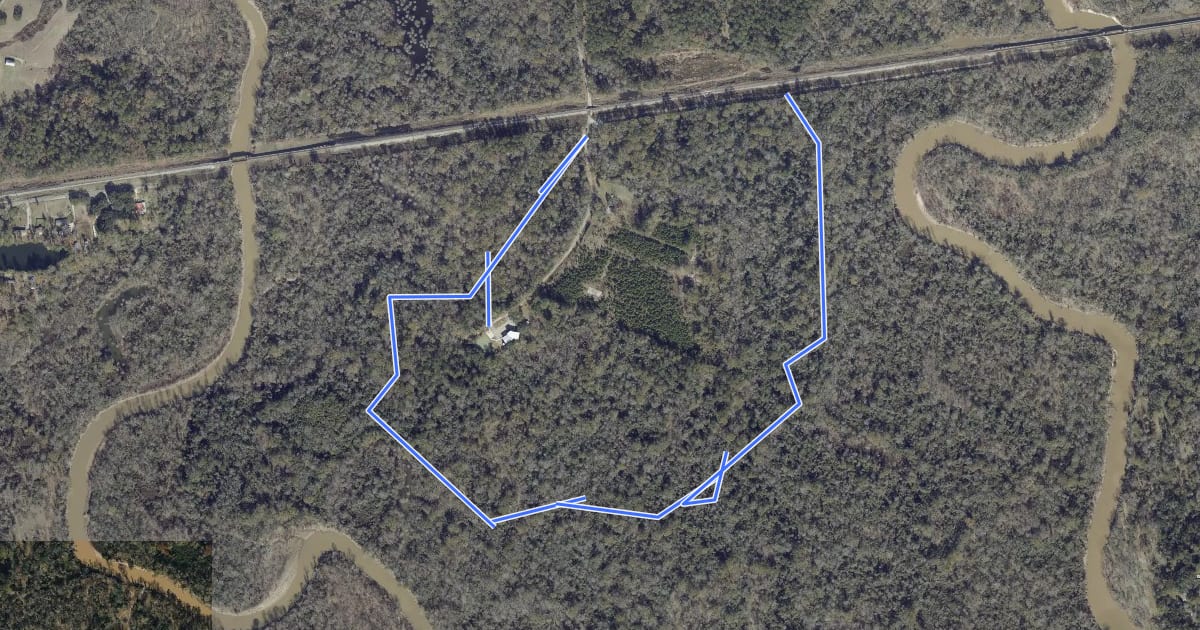 Маршрут Hardwood Forest Loop на спутниковом снимке