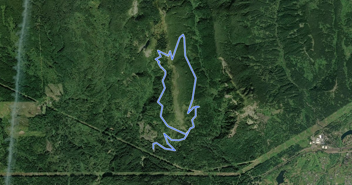 Маршрут Hardy Ridge Loop на спутниковом снимке