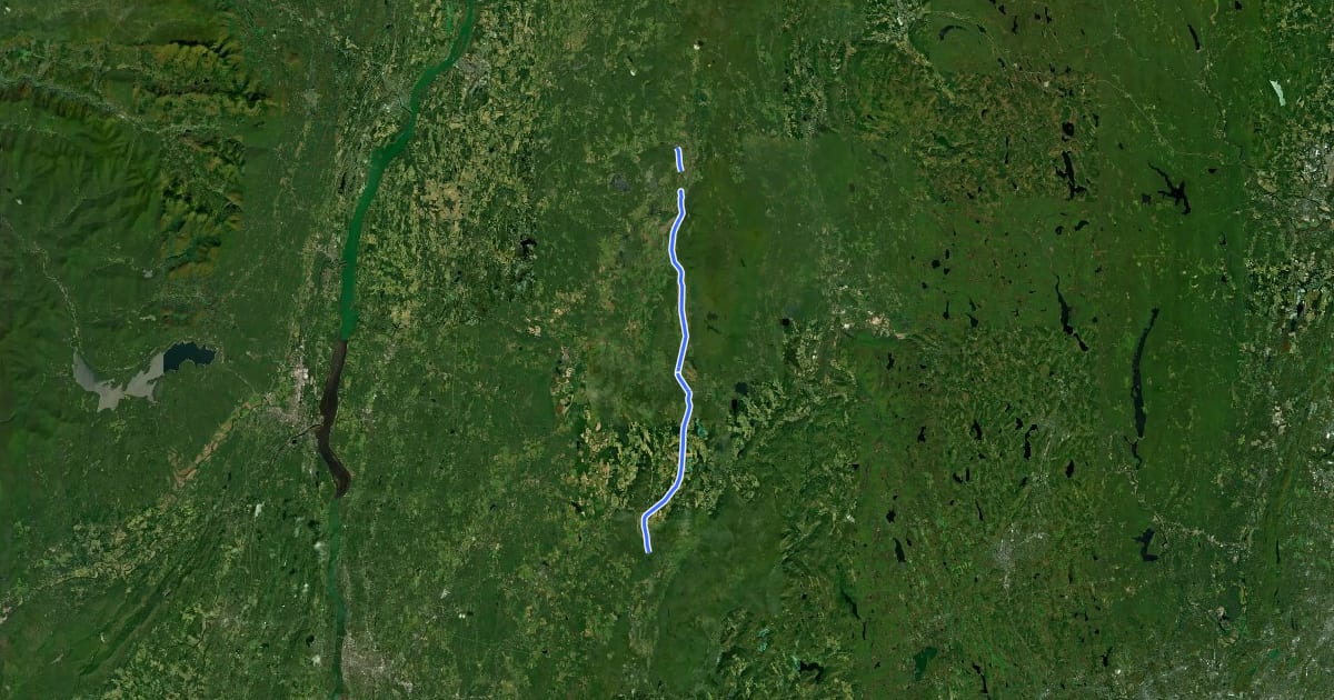 Маршрут Harlem Valley Rail Trail на спутниковом снимке