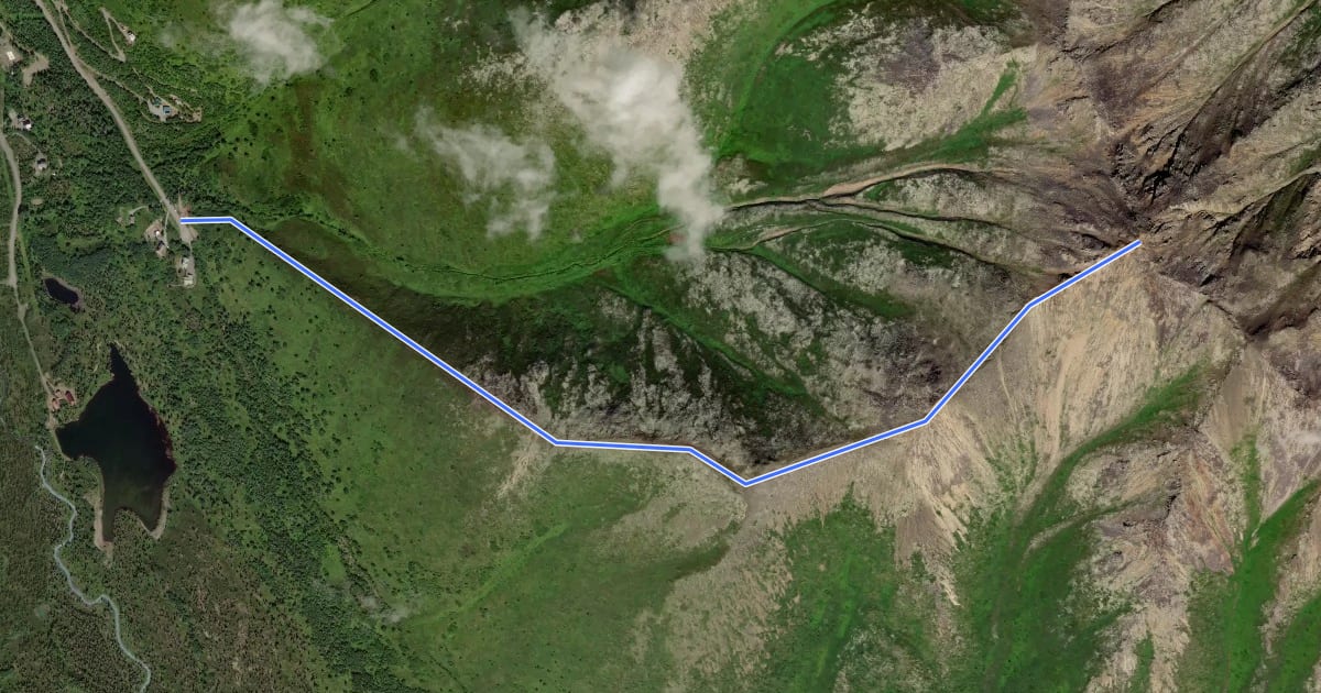 Маршрут Harp Mountain Trail на спутниковом снимке