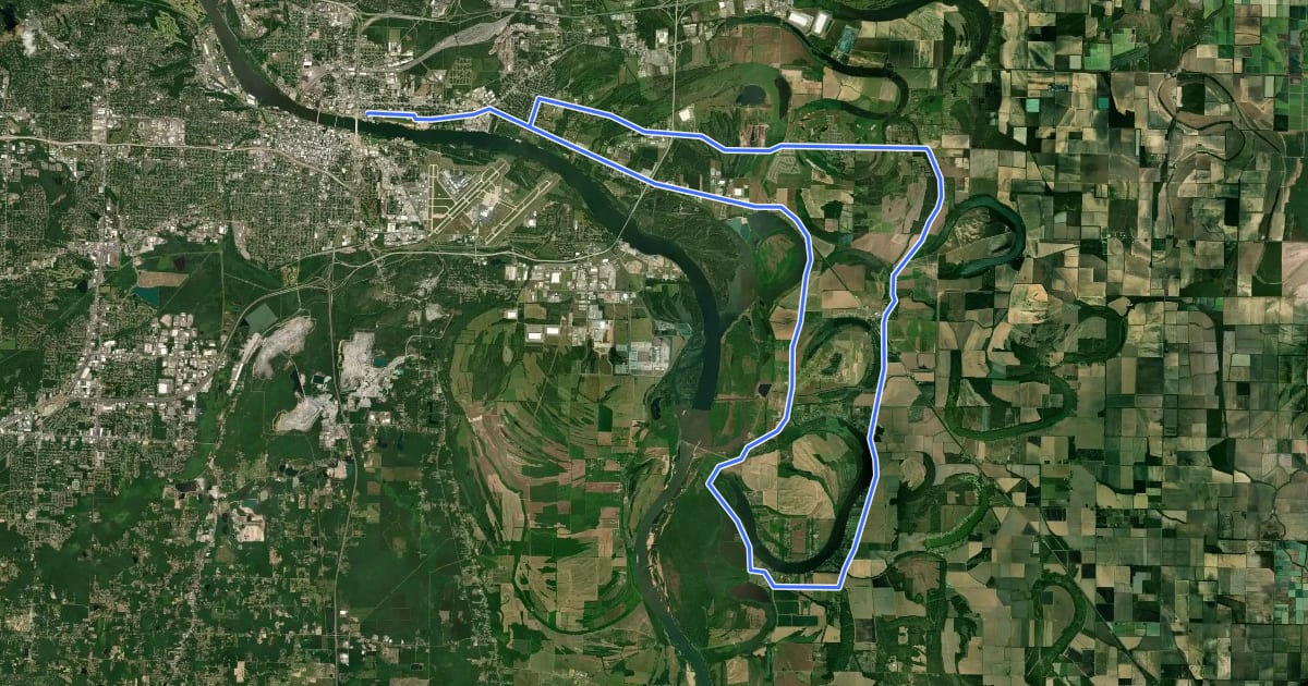 Маршрут Harper's Loop на спутниковом снимке