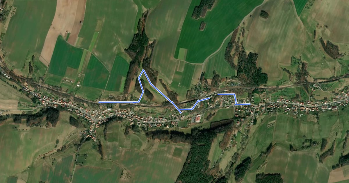 Маршрут Harpersdorf - Steinbergbrücke на спутниковом снимке