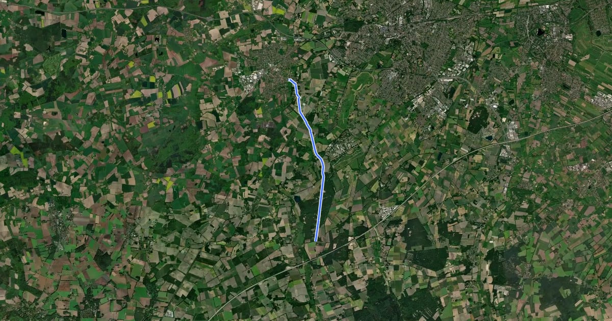 Маршрут Harpstedt (10) - Ganderkesee (49) на спутниковом снимке