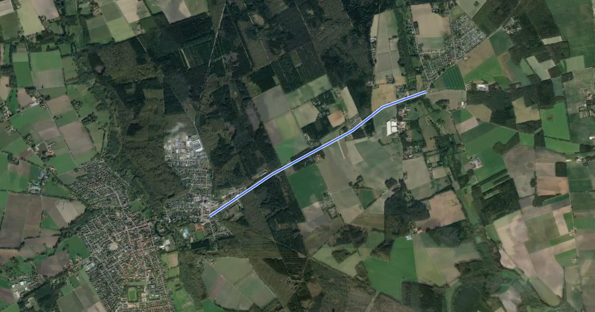 Маршрут Harpstedt (12) - Harpstedt (69) на спутниковом снимке