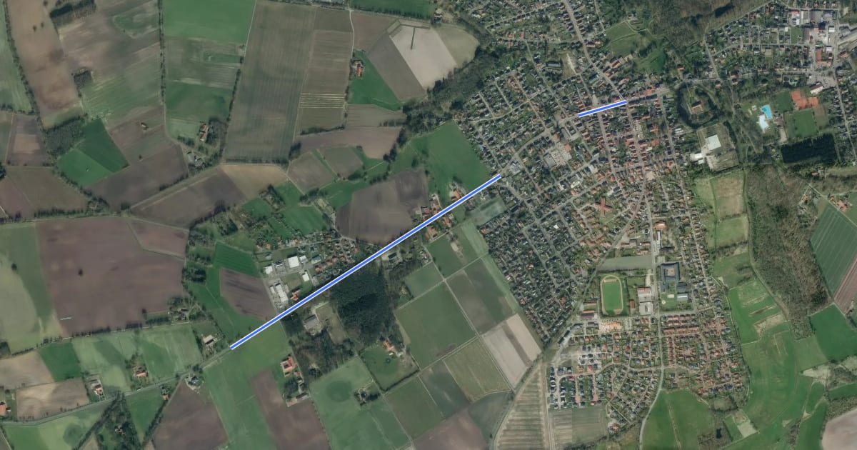Маршрут Harpstedt (25) - Harpstedt (65) на спутниковом снимке
