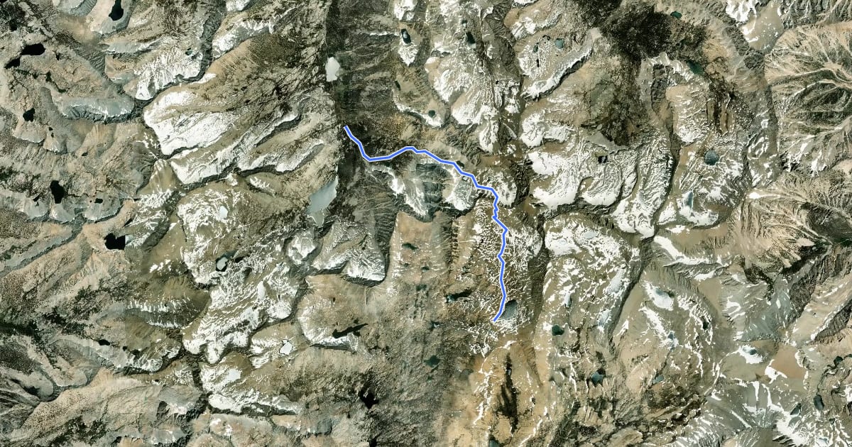 Маршрут Harrison Pass Trail на спутниковом снимке