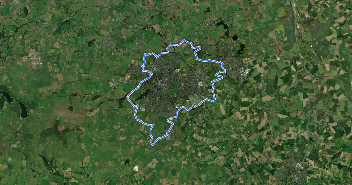 Маршрут Harrogate Ringway на спутниковом снимке
