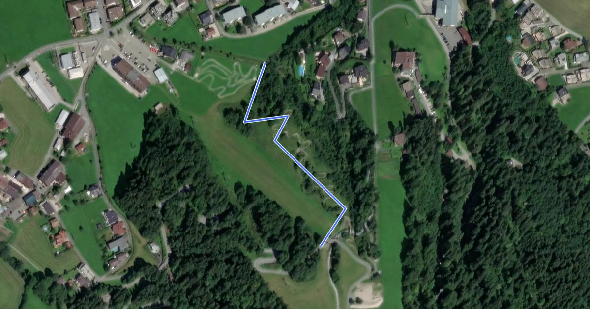 Маршрут Harschbichl Trail Blau на спутниковом снимке