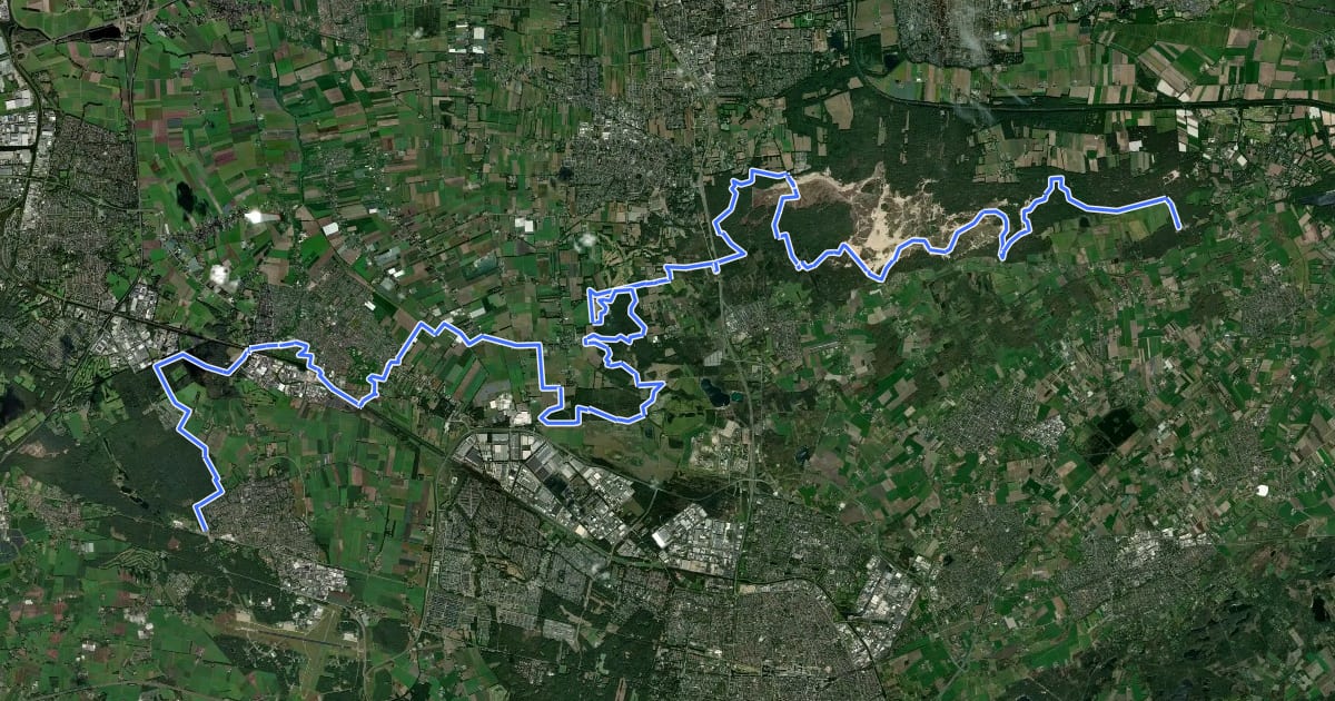 Маршрут Hart van Brabantpad 3 Rijen-Guldenberg на спутниковом снимке