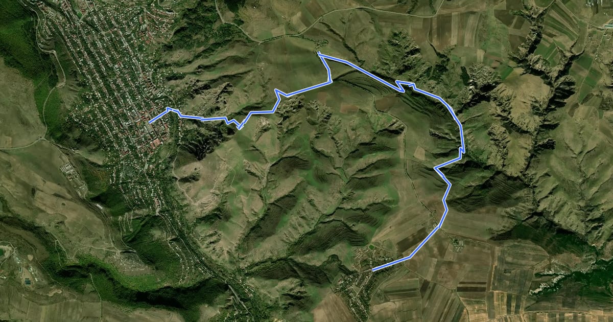 Маршрут Hartashen – Goris на спутниковом снимке