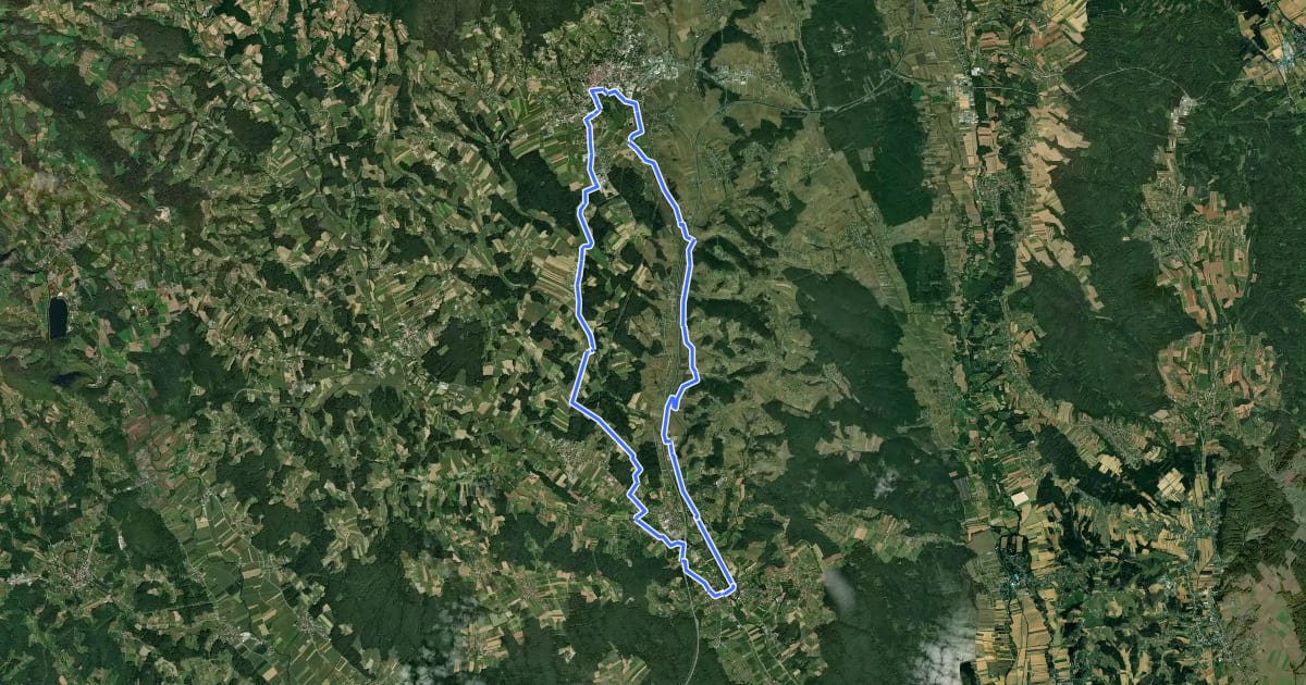 Маршрут Hartberger Radweg на спутниковом снимке