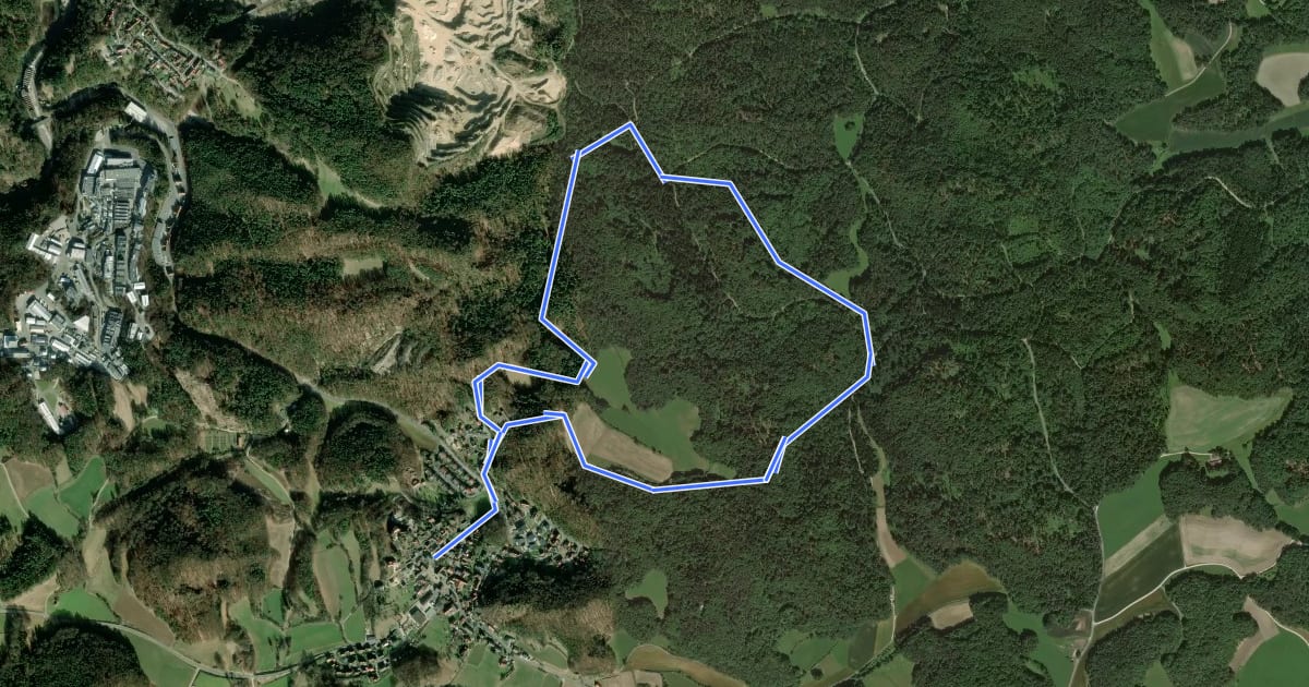 Маршрут Hartenstein Natur-Erlebnispfad на спутниковом снимке