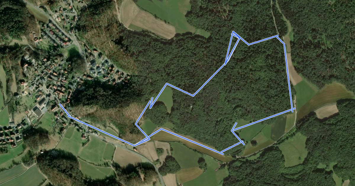 Маршрут Hartenstein Rundwanderweg 5 на спутниковом снимке