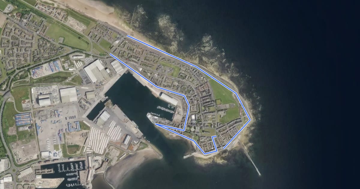 Маршрут Hartlepool Headland Story Trail на спутниковом снимке