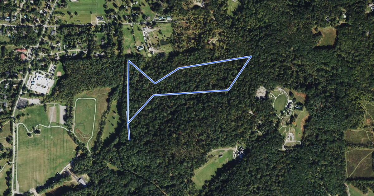 Маршрут Hartwood Acres - Blue Loop на спутниковом снимке