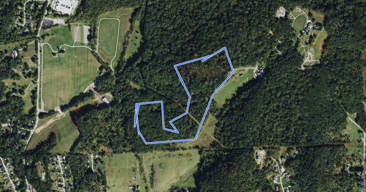 Маршрут Hartwood Acres - Green Loop на спутниковом снимке