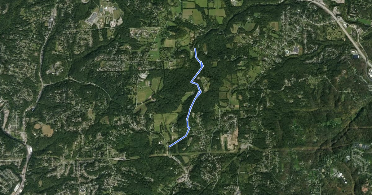 Маршрут Hartwood Acres - Red Trail на спутниковом снимке