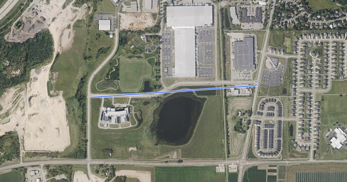 Маршрут Harvest Haven Greenway на спутниковом снимке