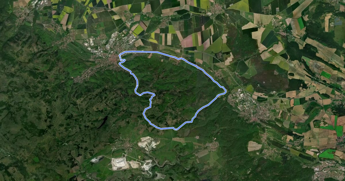 Маршрут Harz-Mix-Tour (WR 2) на спутниковом снимке