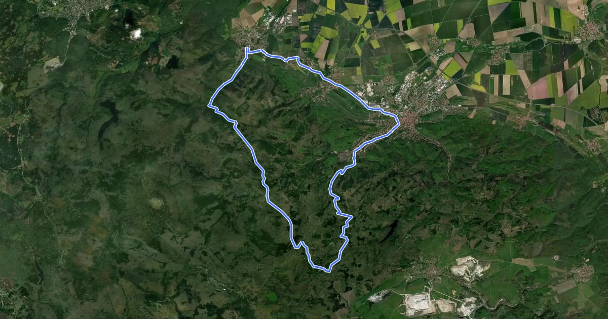 Маршрут Harz-Wald-Tour (WR 3) на спутниковом снимке