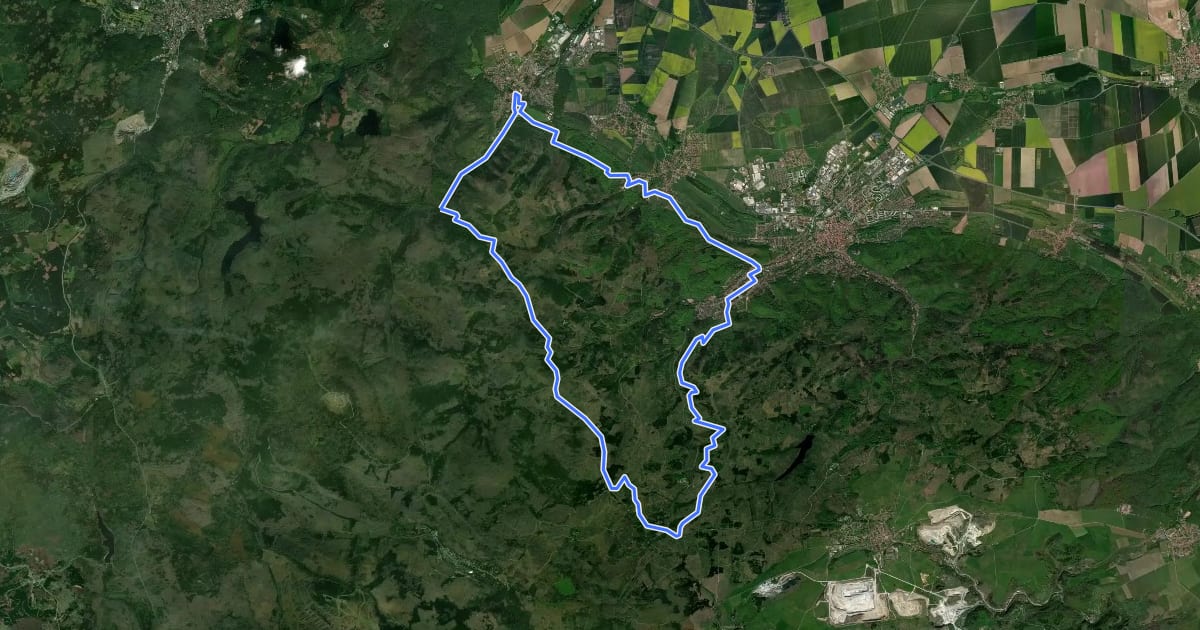 Маршрут Harz-Wald-Tour (WR 3 - alter Verlauf) на спутниковом снимке