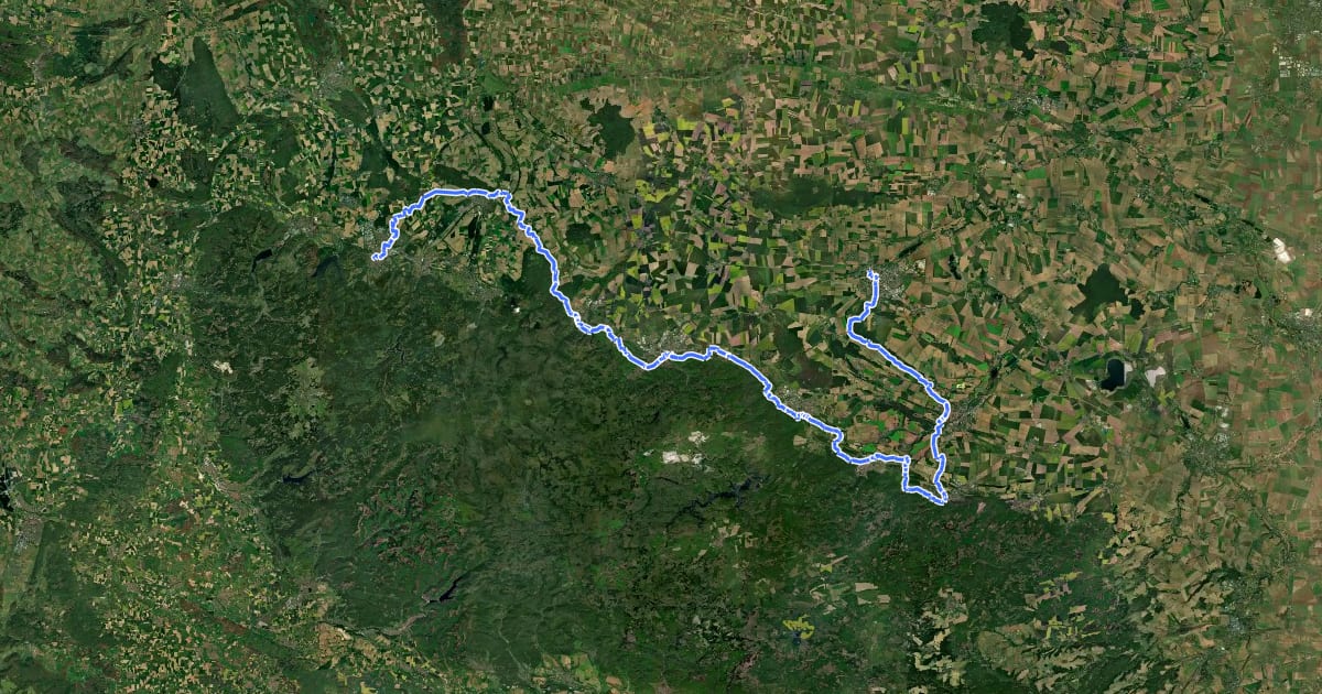 Маршрут Harzer Klosterwanderweg на спутниковом снимке