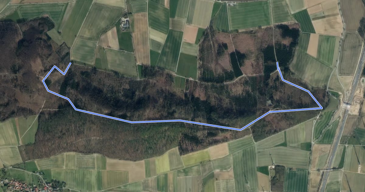 Маршрут Harzhorn Rundwanderweg lang на спутниковом снимке