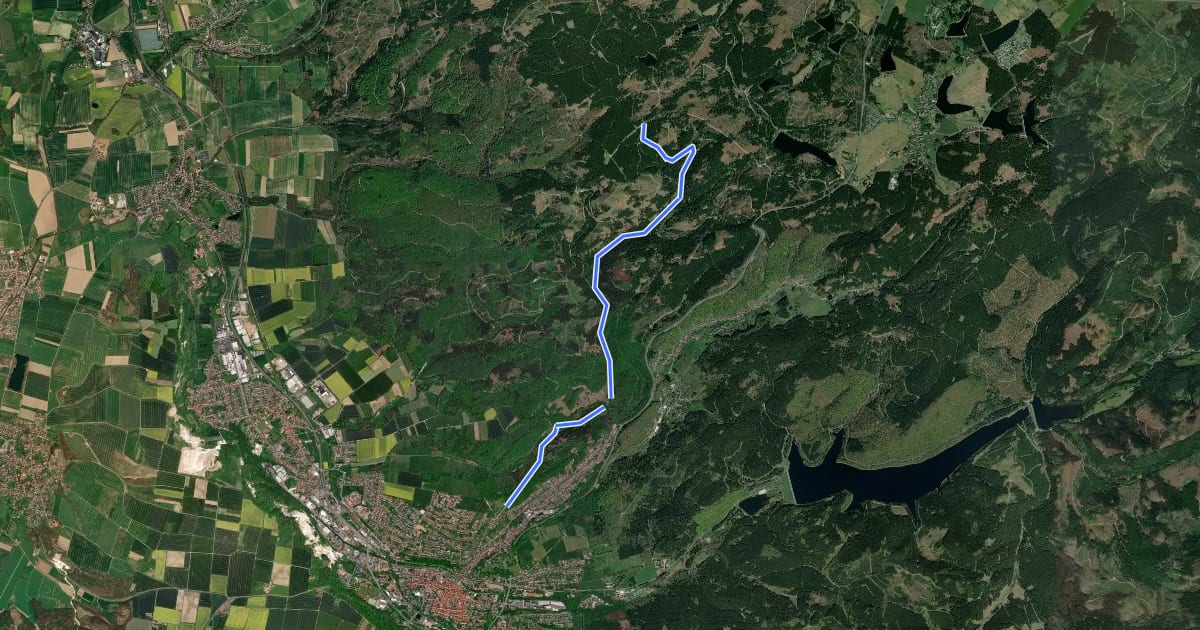 Маршрут Harzklub-Weg 4D на спутниковом снимке
