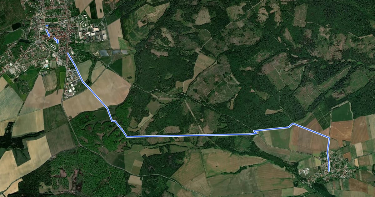 Маршрут Harzklub Weg 61D на спутниковом снимке