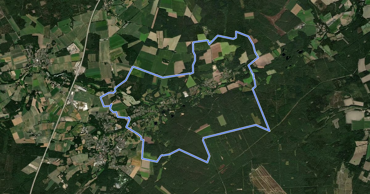 Маршрут Hasenpfad Reitweg на спутниковом снимке