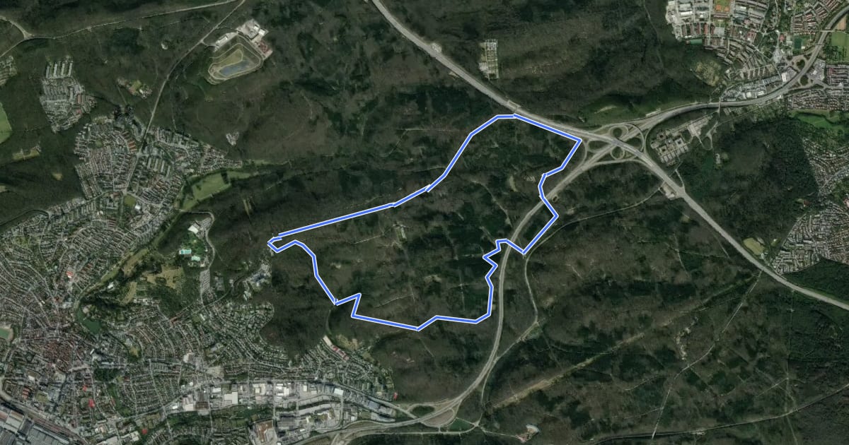 Маршрут Hasenweg Sindelfingen (große Runde) на спутниковом снимке
