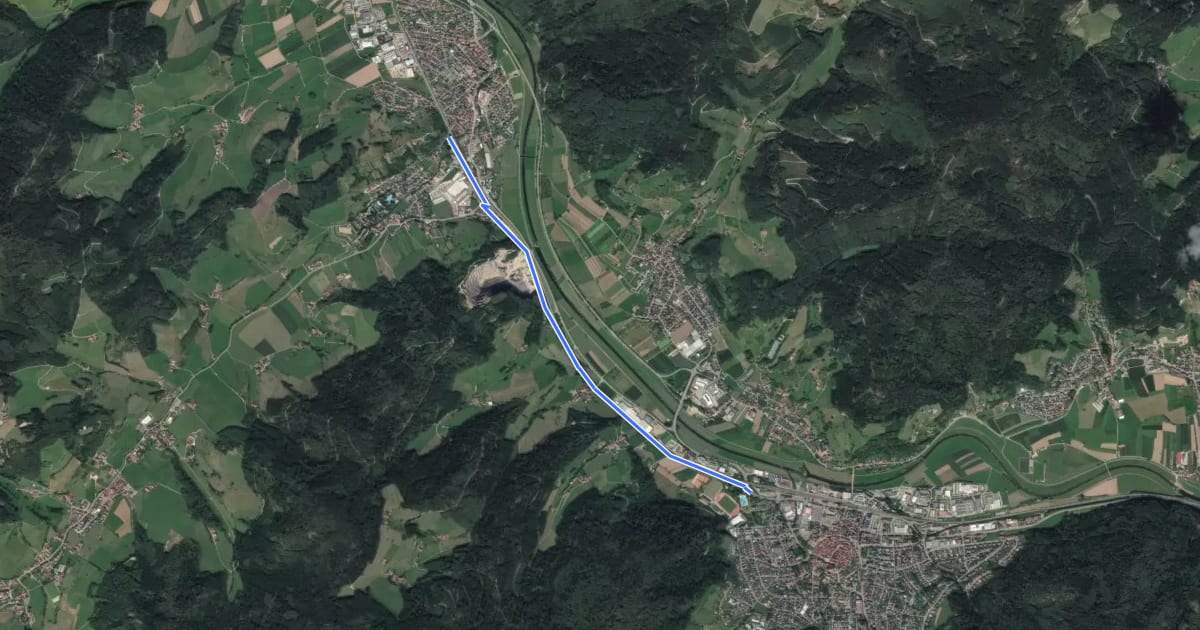 Маршрут Haslach Freibad - Steinach Felsenkeller на спутниковом снимке