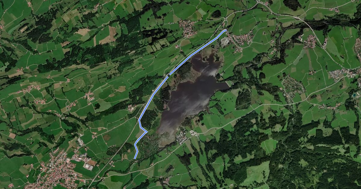 Маршрут Haslach - Grüntensee-Süd на спутниковом снимке