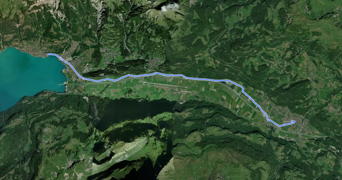 Маршрут Haslital Route на спутниковом снимке
