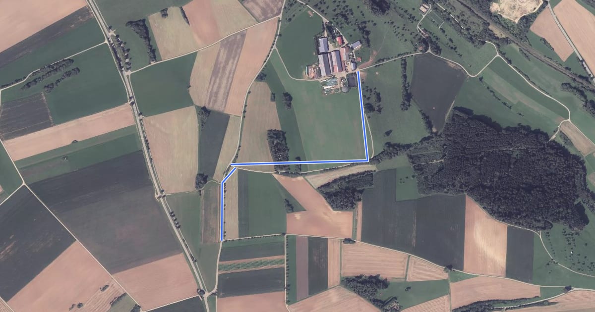 Маршрут Haslochhof - Kaiserhölzle на спутниковом снимке