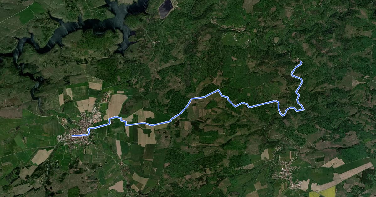 Маршрут Hasselfelder Hexenweg на спутниковом снимке