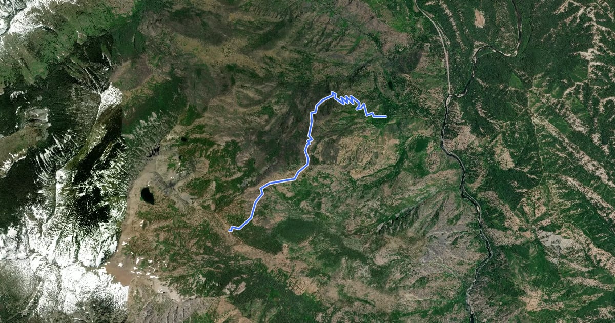 Маршрут Hatchery Creek Trail на спутниковом снимке