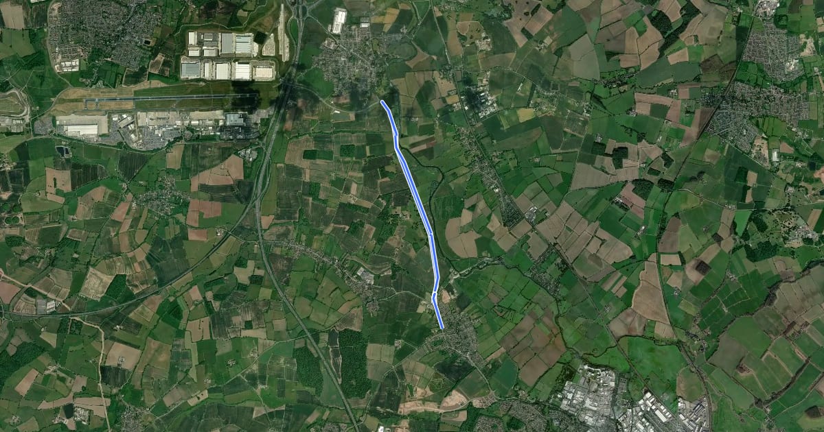 Маршрут Hathern <> Kegworth на спутниковом снимке
