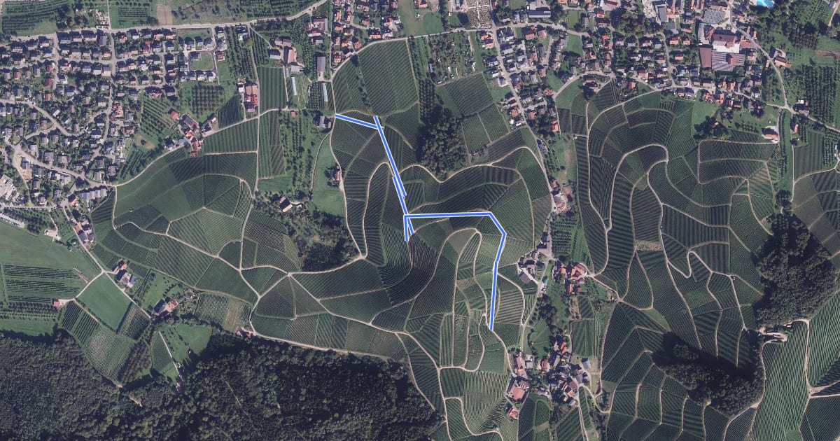 Маршрут Hatsbach - Oberer Sendelbach на спутниковом снимке