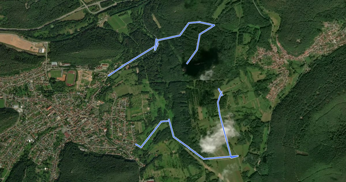 Маршрут Hauensteiner Nr. 23 на спутниковом снимке