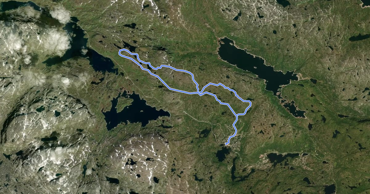 Маршрут Haukelrennet на спутниковом снимке