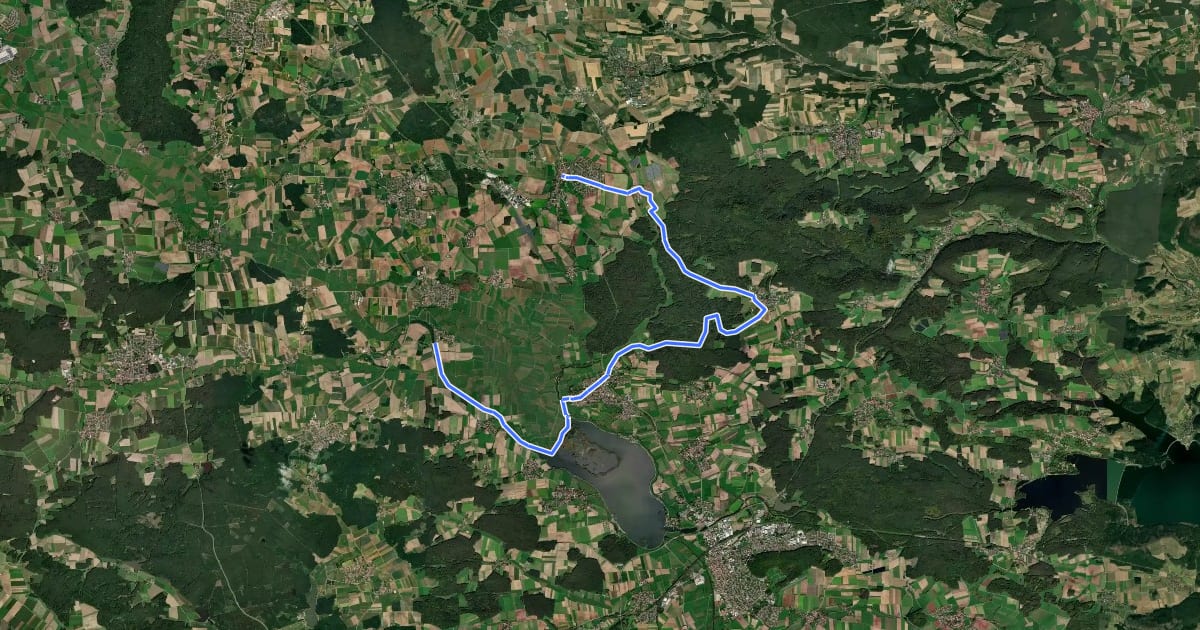 Маршрут Haundorfer Karpfenweg на спутниковом снимке