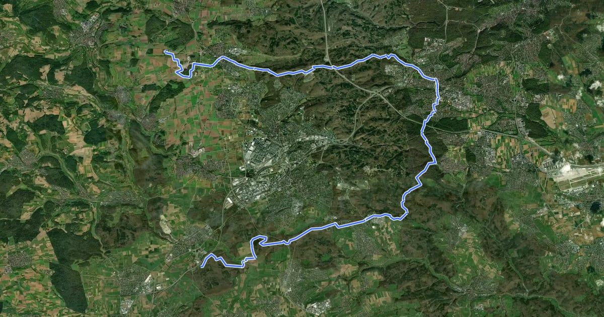 Маршрут Hauptlinie Ehningen - Magstadt (Ihinger Hof) на спутниковом снимке
