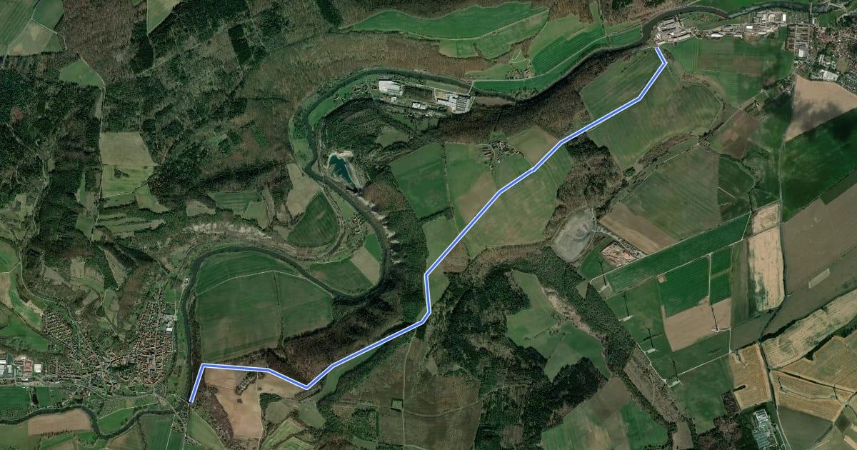 Маршрут Hauptwanderweg Eisenach - Wernigerode / Höhenweg на спутниковом снимке