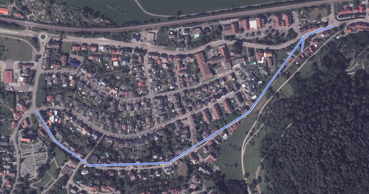 Маршрут Hausach Aufgang Schloßberg - Hausach-Dorf на спутниковом снимке