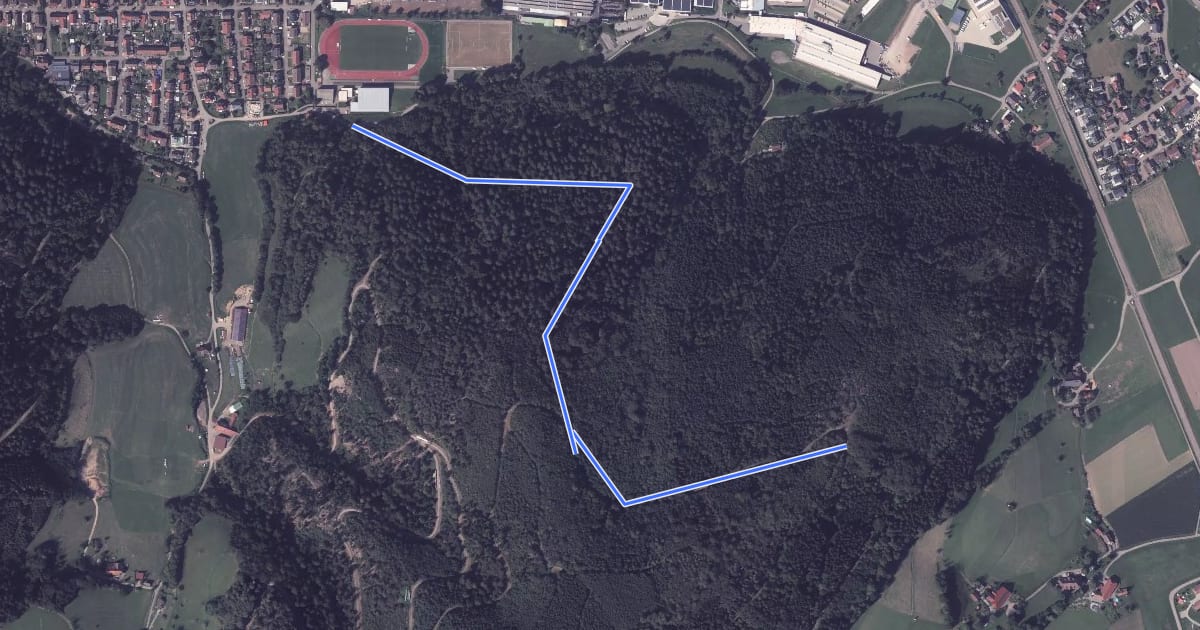 Маршрут Hausach Parkplatz Tannenwald - Spitzberg на спутниковом снимке